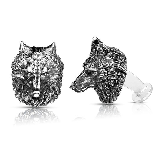 Sterling Silver Wolf Cufflinks With Diamond Eyes | Marisa Perry By Douglas  Elliott