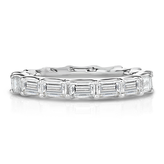 Baguette Diamond Bangle Bracelet 18K White Gold | Marisa Perry