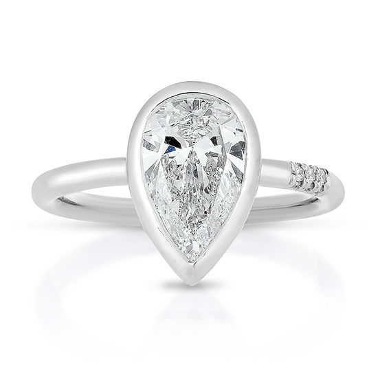 Pear Shape Diamond Engagement Ring Platinum | Marisa Perry by Douglas Elliott