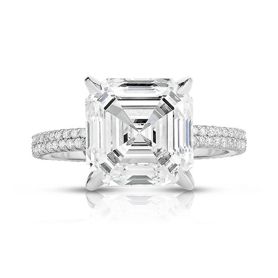 Winner of JCK Best Bridal 2020 | 5.02 Carat Double Row Asscher Robin Engagement Ring | Marisa Perry by Douglas Elliott