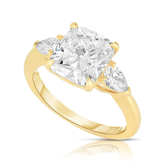 The 3.01 Carat Cushion Cut Diamond Three Stone With Pears | Marisa Perry by Douglas Elliott