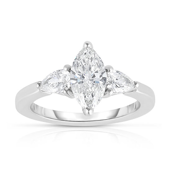 The 1.01 Carat Marquise Cut Diamond Three Stone With Pears | Marisa Perry by Douglas Elliott