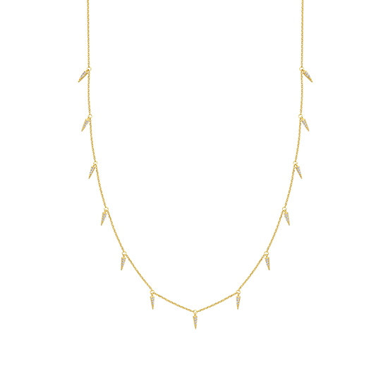 14K Yellow Gold Necklace with Diamonds