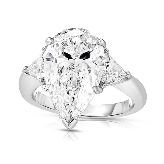 Three Stone Pear Shaped Diamond Engagement Ring With Trillions | Marisa Perry by Douglas Elliott