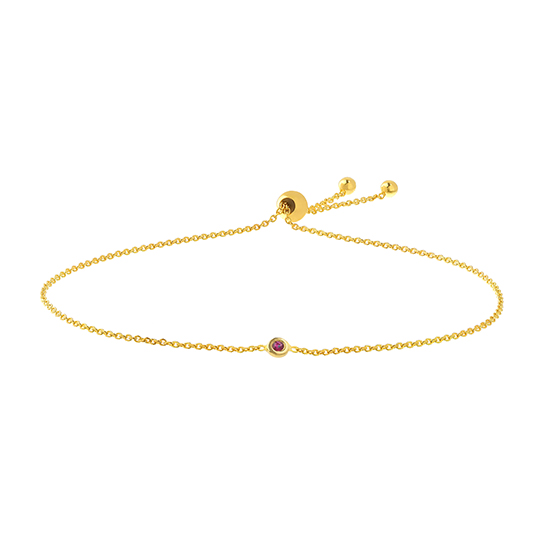 Bezel Set Ruby Bolo Bracelet