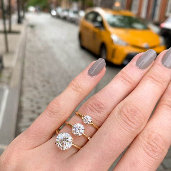 What is the average size stone for Engagement Ring settings?