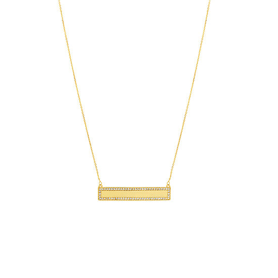 Adjustable Bar Necklace 14k yellow gold