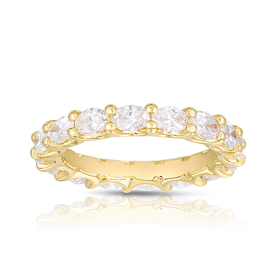 East to West Oval Cut Diamond Band 18k Yellow Gold | Marisa Perry by Douglas Elliott