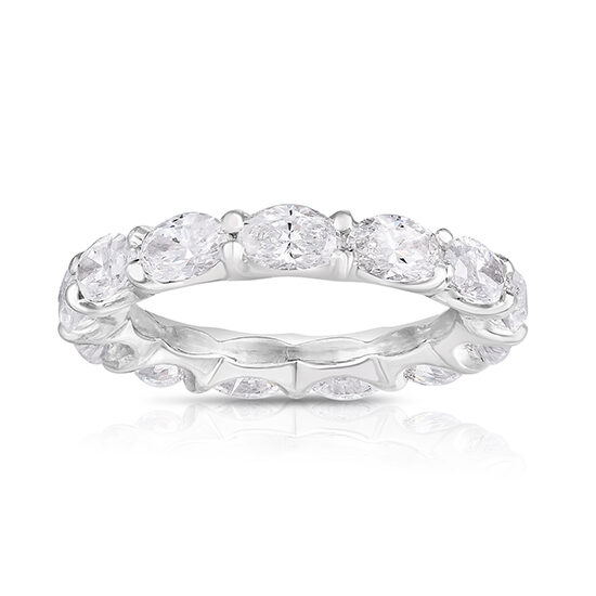 East to West Oval Cut Diamond Band Platinum | Marisa Perry by Douglas Elliott