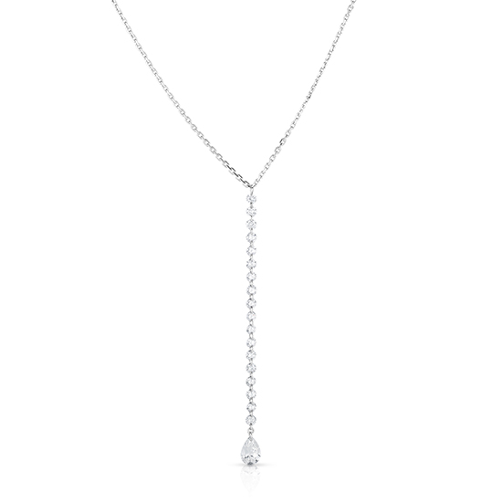 Threaded Diamond Drop Necklace