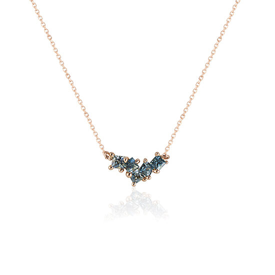 Madagascan Parti Sapphire Bonnie Necklace, cast not set, in Rose Gold