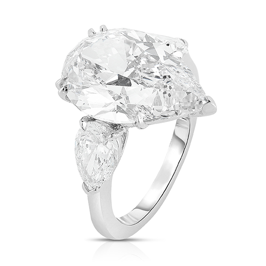 Three Stone Pear Cut Diamond Engagement Ring With Pear Cut side stones | Marisa Perry by Douglas Elliott