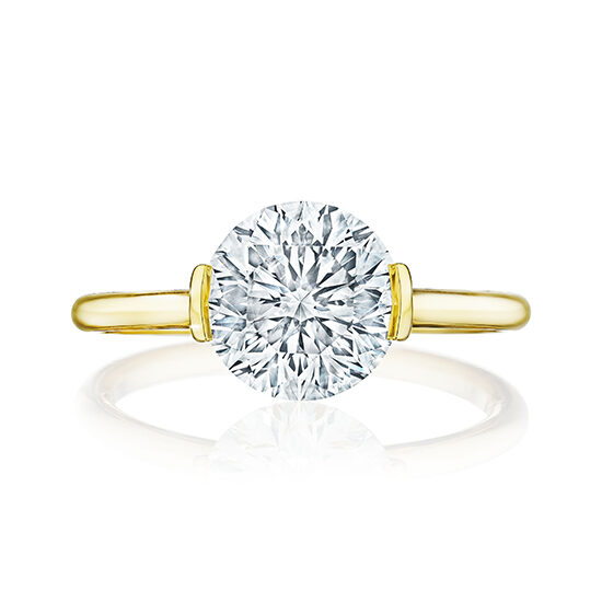 The Edge Solitaire Engagement Ring With a Round Brilliant Diamond 18k Yellow Gold | Marisa Perry by Douglas Elliott