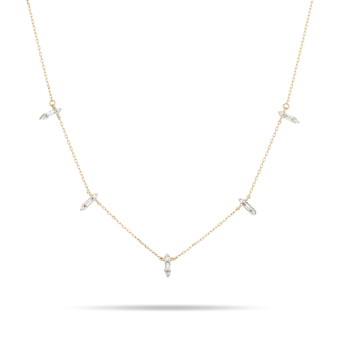 Dainty Baguette Stack Necklace Dainty Baguette Stack Necklace