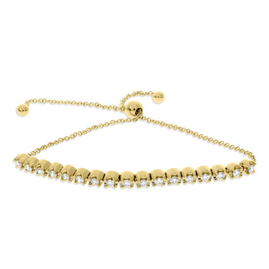 0.37 Carat Diamond Bolo Bracelet 14k yellow gold