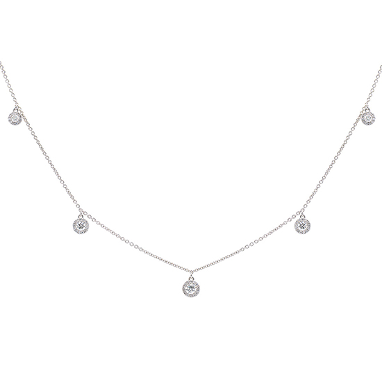 18K Gold 5 Diamond Necklace