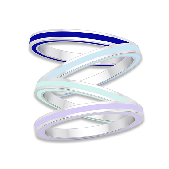 Complete Enamel Band 14k White Gold Complete Enamel Band 14k White Gold