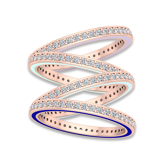 Edged Enamel Eternity Band 14k Rose Gold Edged Enamel Eternity Band 14k Rose Gold