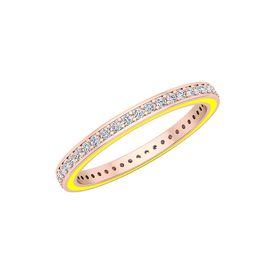 Edged Enamel Eternity Band 14k Rose Gold Edged Enamel Eternity Band 14k Rose Gold