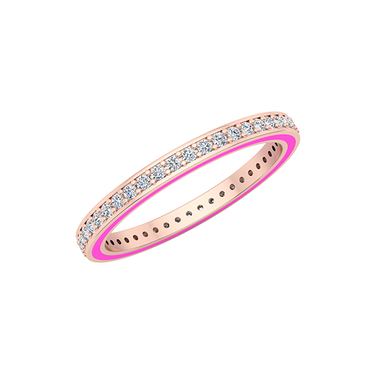 Edged Enamel Eternity Band 14k Rose Gold Edged Enamel Eternity Band 14k Rose Gold