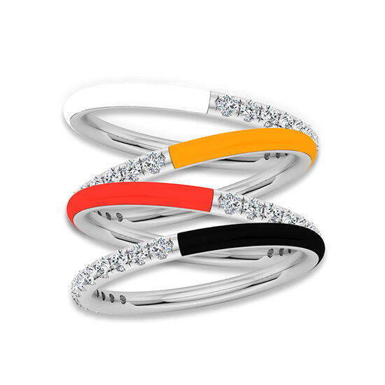Enamel Dreamer Band 14k White Gold