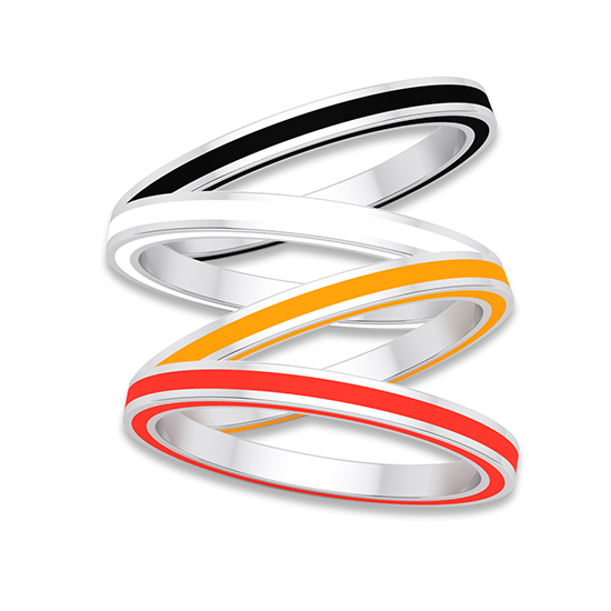 Complete Enamel Band 14k White Gold Complete Enamel Band 14k White Gold