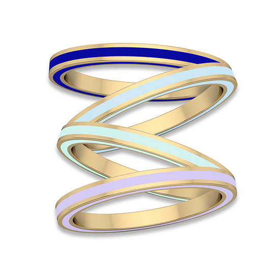Complete Enamel Band 14k Yellow Gold