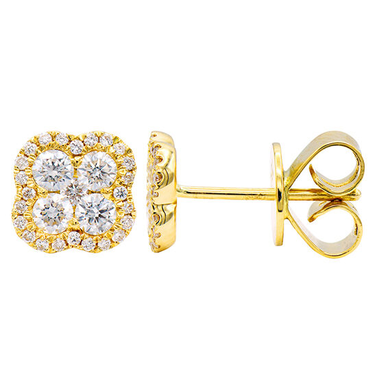 Four-Leaf Clover Diamond Stud