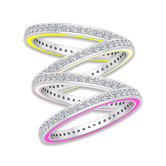 Edged Enamel Eternity Band 14k White Gold Edged Enamel Eternity Band 14k White Gold