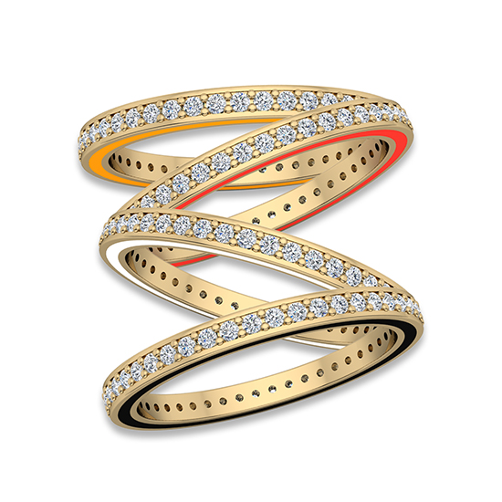 Edged Enamel Eternity Band 14k Yellow Gold Edged Enamel Eternity Band 14k Yellow Gold