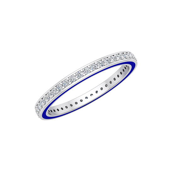 Edged Enamel Eternity Band 14k White Gold Edged Enamel Eternity Band 14k White Gold