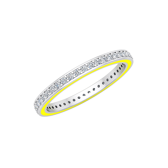 Edged Enamel Eternity Band 14k White Gold Edged Enamel Eternity Band 14k White Gold