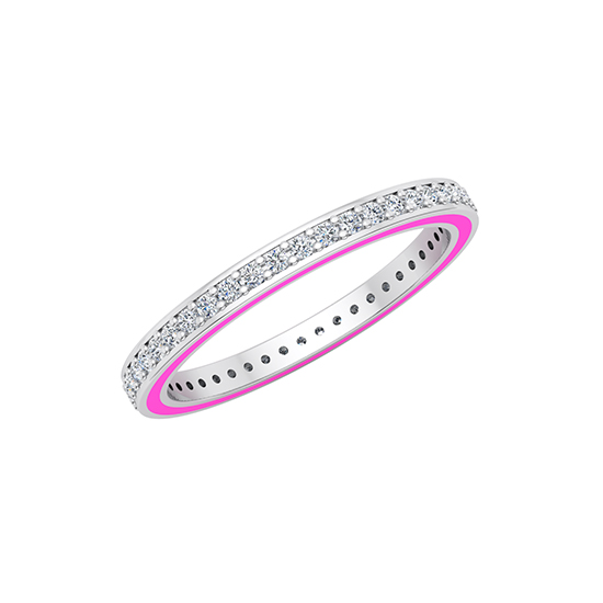 Edged Enamel Eternity Band 14k White Gold Edged Enamel Eternity Band 14k White Gold