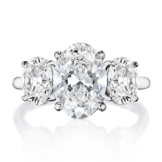 Oval Three Stone Cut Engagement Ring | Marisa Perry by Douglas Elliott