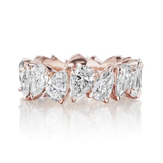 Free-Form Pear Shaped Diamond Band 18k Rose Gold | Marisa Perry by Douglas Elliott