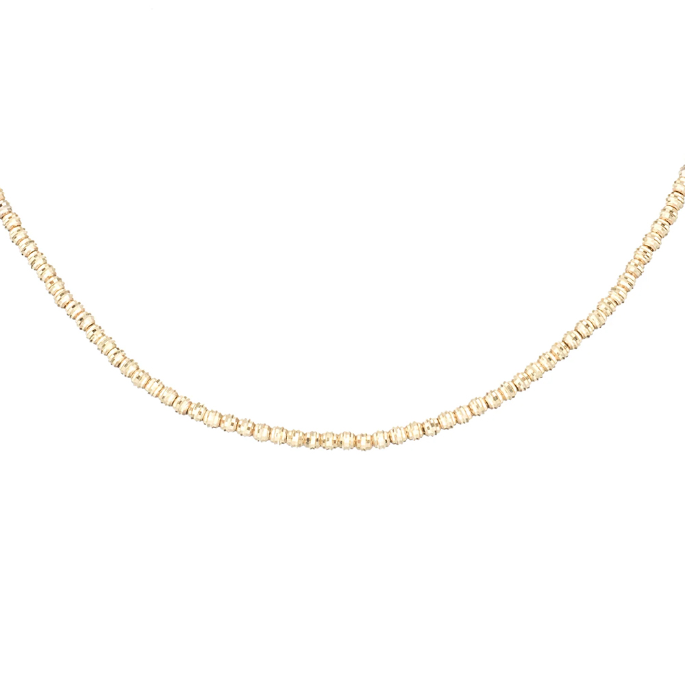 14k Yellow Gold Beaded Chain Necklace | Adina Reyter