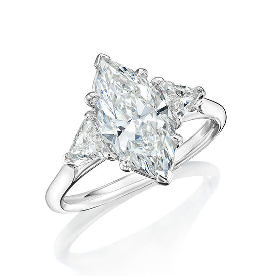 Three Stone Marquise Diamond Engagement Ring With Trillions | Marisa Perry by Douglas Elliott