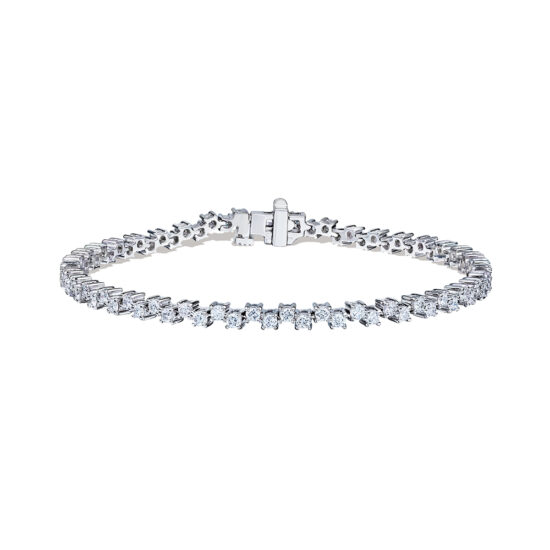 18K White Gold Diamond Zig-Zag Bracelet