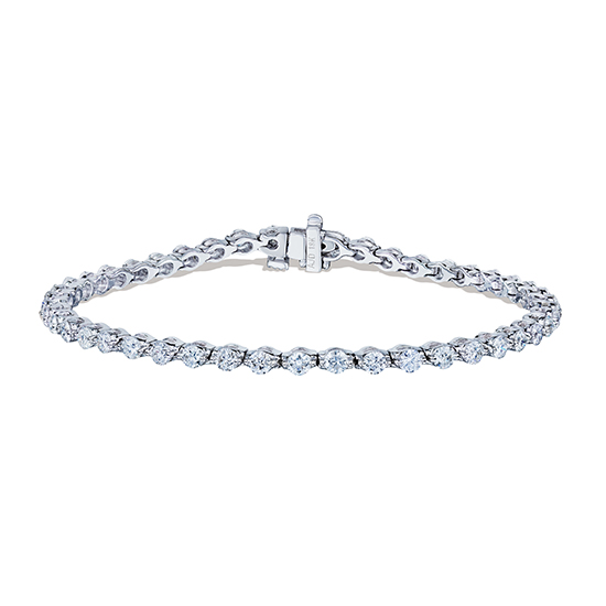 18K White Gold Single-Prong Diamond Bracelet