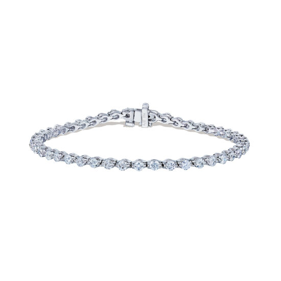 18K White Gold Single-Prong Diamond Bracelet