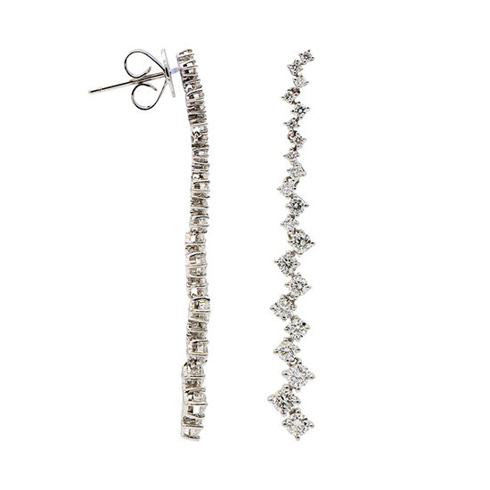 18k White Gold Diamond Drop Earrings