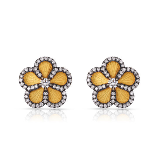 Five Petal Earring with Diamonds 18k Yellow Gold | Marisa Perry by Douglas Elliott