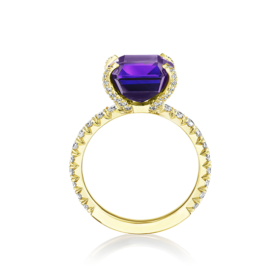 The Edalati Ring with an Emerald cut Amethyst 18K Yellow Gold | Marisa Perry by Douglas Elliott