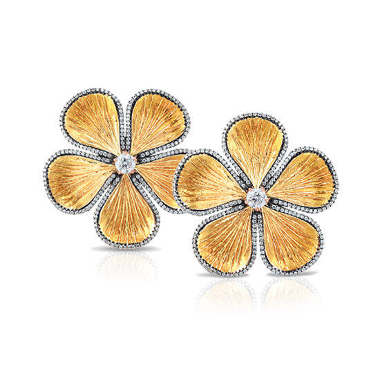 Five Petal Earring with Diamonds 18k Yellow Gold | Marisa Perry by Douglas Elliott