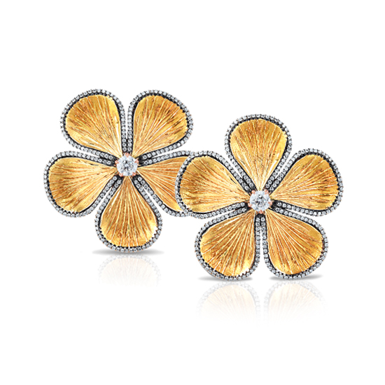Five Petal Earring with Diamonds 18k Yellow Gold | Marisa Perry by Douglas Elliott