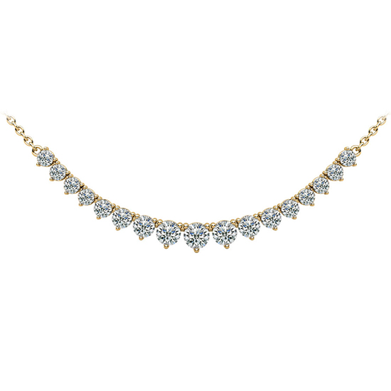 3.20 Carat Graduated Diamond Necklace 14k Yellow Gold 3.20 Carat Graduated Diamond Necklace 14k Yellow Gold