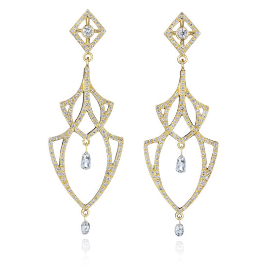 Rock & Roll Princess Earrings 18k Yellow Gold