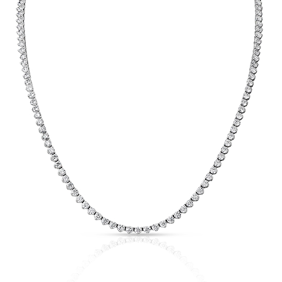 13.65 carat Diamond Rivière (Tennis) Necklace 14k White Gold