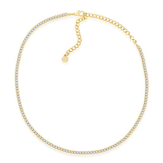 5.55 carat Adjustable Choker Diamond Tennis Necklace 14K Yellow Gold