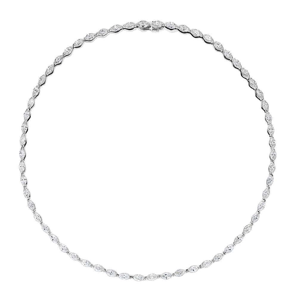 12 Carat Marquise Diamond Rivière (Tennis) Necklace | Marisa Perry by Douglas Elliott